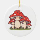 Décoration En Céramique Ceramic Circle Ornament (Cute Mushrooms) (Dos)
