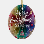 Décoration En Céramique Ceramic Circle Ornament – Modern Rainbow Christmas (Droite)