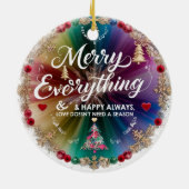 Décoration En Céramique Ceramic Circle Ornament – Modern Rainbow Christmas (Dos)