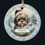 Décoration En Céramique Cercle en céramique Shih Tzu<br><div class="desc">Cette image est copyright Lee ArtHaus</div>