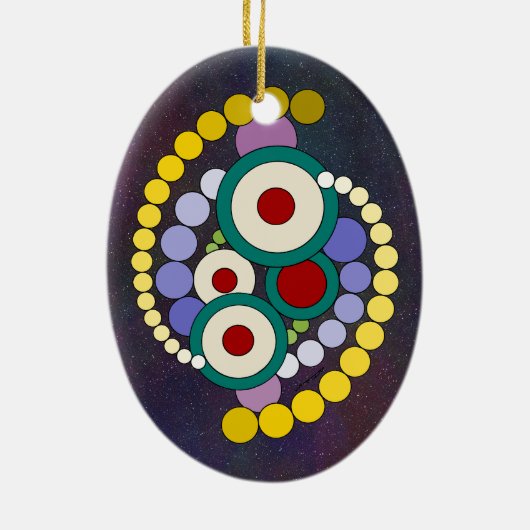 Décoration En Céramique Cercles Artwork Abstrait (Dos)