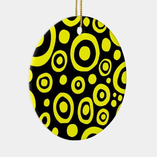 Décoration En Céramique Cercles et points 01 - Jaune (Droite)