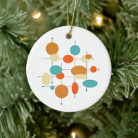 Cercles Turquoise Orange mi-siècle Noël