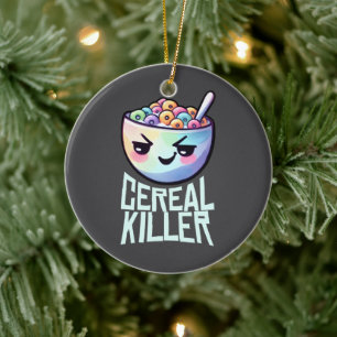 Décoration En Céramique Cereal Killer Petit Déjeuner Pun