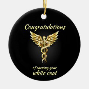 Décoration En Céramique Cérémonie du manteau blanc Gold Médicale