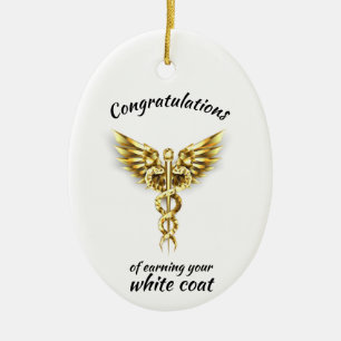 Décoration En Céramique Cérémonie du manteau blanc Gold Médicale