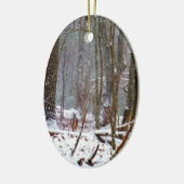 Décoration En Céramique cerf à queue blanche dans la neige (Gauche)