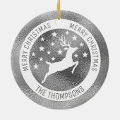 Décoration En Céramique Cerf Blanc - Faux Gris Argent (Pas Véritable Huile (Dos)