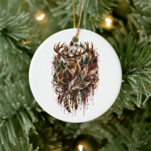 Décoration En Céramique Cerf Boho, Rêvant de Cerf