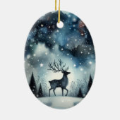 Décoration En Céramique Cerf de Nuit d'Hiver Étoilé (Dos)