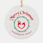 Décoration En Céramique Cerfs Et Courbe De Noël (Devant)