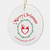 Décoration En Céramique Cerfs Et Courbe De Noël (Gauche)