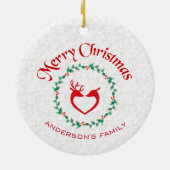 Décoration En Céramique Cerfs Et Courbe De Noël (Dos)