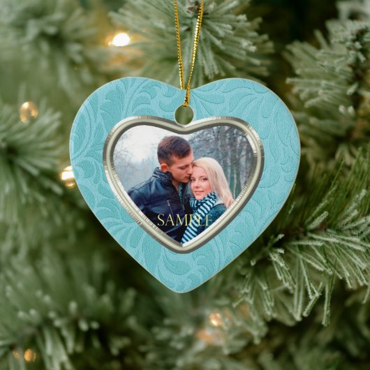 Décoration En Céramique Cerulean Blue Brocade Keepsake Template (Arbre)