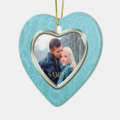 Décoration En Céramique Cerulean Blue Brocade Keepsake Template (Gauche)