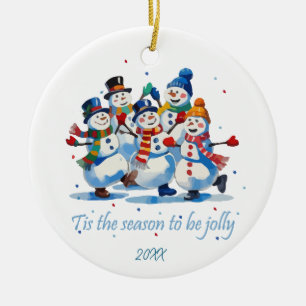 Décoration En Céramique C'est la saison d'être joyeux Danse joyeuse des bo