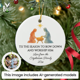 Décoration En Céramique C'EST LA SAISON Modern Family Photo Noël