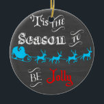 Décoration En Céramique Cette saison sera Jolly Chalkboard Ornament<br><div class="desc">C'est la saison pour être Jolly Chalkboard Ornement. Accrochez-vous à l'arbre de Noël ou offrez-en un cadeau. Les images utilisées sur cet article sont sous licence officielle / © Graphics Factory.com</div>
