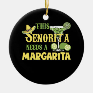 Décoration En Céramique Cette Senorita A Besoin D'Une Margarita Cinco De M