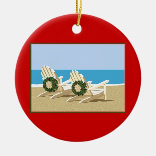 Décoration En Céramique Chaises de plage et couronnes (Devant)