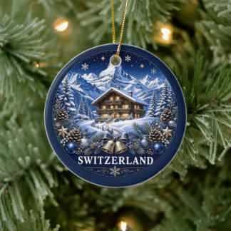 Décoration En Céramique Chalet Suisse Souvenir Scénique