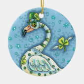 DÉCORATION EN CÉRAMIQUE CHALEUREUX FLAMANT ROSE POLKA DOT IRLANDAIS, FUNNY (Devant)