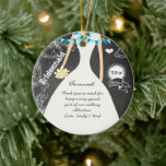 Décoration En Céramique Chalkboard Mariage Gown Bridesmaid Cadeaux<br><div class="desc">Chalkboard Mariage Gown Bridesmaid Cadeaux en céramique Ornement. Ornements de Noël. photo souvenir mariage,  Noël,  Fêtes,  Photos de Noël,  Photos de Noël,  1er Noël pour les jeunes mariés,  Premier Noël,  Cadeaux uniques pour l'anniversaire du Mariage,  Rangements fourrés. Mariage Keepsaké mariage cadeaux de fête.</div>