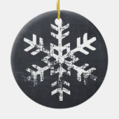 Décoration En Céramique Chalkboard Rustic Circle Photo Snowflakes (Dos)