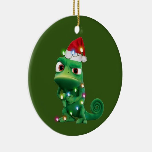 Décoration En Céramique Chameleon Avec Casquette Scaft Noël (Droite)