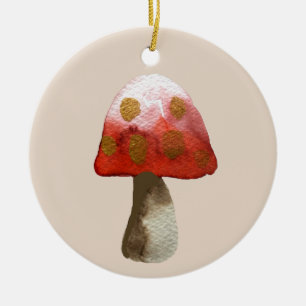 Décoration En Céramique Champignon rouge fée magie