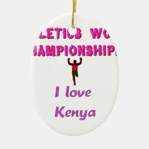 Décoration En Céramique Championnats du monde d'athlétisme Kenya Runner :