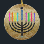 Décoration En Céramique Chanukah Menorah<br><div class="desc">Amusez-vous bien avec ceux-ci ! Pensez aux thèmes ! Jouez avec des couleurs arrière - plans, ajoutez ou supprimez du texte, et (moyennant un supplément) customisez le dos avec des images, la couleur, votre logo / infos commerciales, etc. ! Ils sont également parfaits pour les cadeaux ou à utiliser comme...</div>