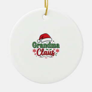 Décoration En Céramique Chapeau de Noël de Grand-Mère Noël