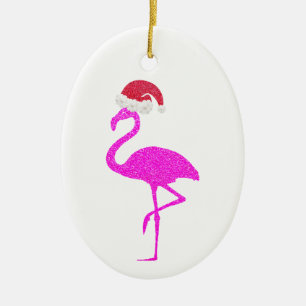 Décoration En Céramique Chapeau de Santa flamingo rose drôle Noël Chrismuk