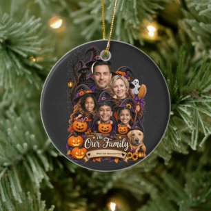 Décoration En Céramique Chapeau de Sorcière Personnalisé Halloween Famille