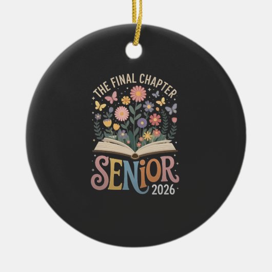 Décoration En Céramique Chapitre Final Fleur de graduation senior 2026 (Devant)