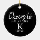 Décoration En Céramique Chaque année nom de monogramme personnalisé (Dos)