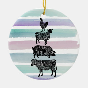 Décoration En Céramique charcuterie de viande de porc de vache, charcuteri