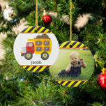 Décoration En Céramique Chariot Camion de construction Gardien photo en cé<br><div class="desc">Cette conception de construction comprend un camion à benne mignon sur un arrière - plan de bandes jaunes et noires avec espace pour une photo. Cliquez sur le bouton personnaliser pour plus de flexibilité en ajoutant votre propre texte ! Des variantes de ce design, des couleurs supplémentaires, ainsi que des...</div>