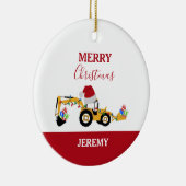 Décoration En Céramique Chariot de Noël Construction Camion sur mesure (Droite)