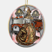 Décoration En Céramique Chariot de pompier Cross (Gauche)