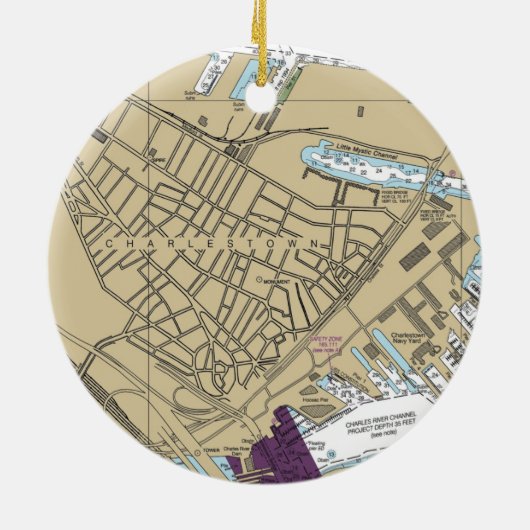 Décoration En Céramique Charlestown Boston MA Graphique (Dos)