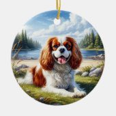 Décoration En Céramique Charmant Cavalier King Charles Spaniel Souvenir (Devant)