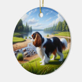Décoration En Céramique Charmant Cavalier King Charles Spaniel Souvenir (Gauche)