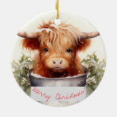 Décoration En Céramique Charmante et mignonne vache de Noël Highland (Dos)