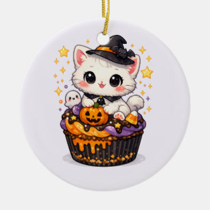 Décoration En Céramique Charmante sorcière Kawaii au cupcake