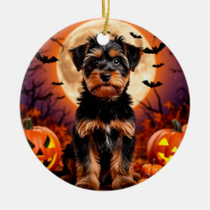 Décoration En Céramique Charme de nuit effrayant de chiot d'Halloween mign