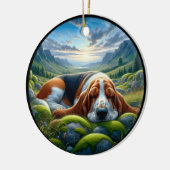 Décoration En Céramique Charming Basset Hound Scene (Gauche)