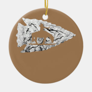 Décoration En Céramique Chasse aux pointes Arrowhead Native American Relic