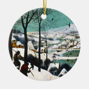 Décoration En Céramique Chasseurs dans le paysage de neige Pieter Bruegel